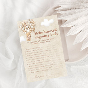 Teddy Bear Who Knows Mummy Best Baby Shower Game