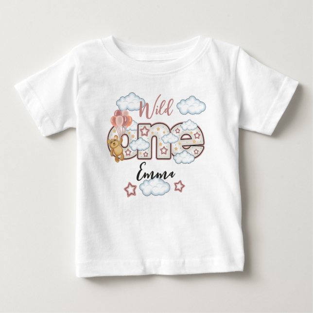 Teddy Bear wild One toddler tshirts (Front)