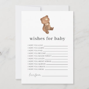 Teddy Bear Wishes for Baby Card