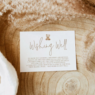 Teddy Bear Wishing Well Baby Shower  Enclosure Card