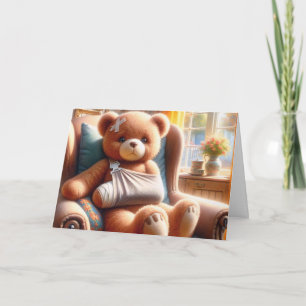 Teddy Bear With Arm In a Sling Card