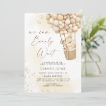Teddy Bear with Balloons Baby Shower Invitation
