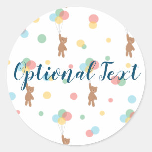Teddy Bear with Balloons Classic Round Sticker