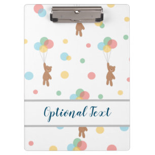 Teddy Bear with Balloons Clipboard
