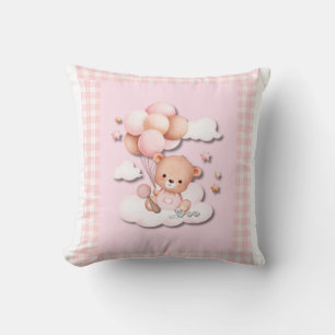 Teddy Bear with Balloons Cushion