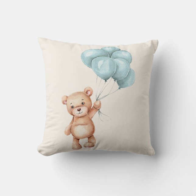 Teddy Bear with Balloons Cushion (Front)