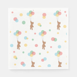 Teddy Bear with Balloons  Napkin