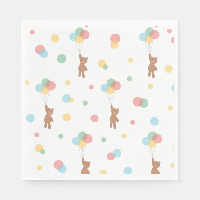 Teddy Bear with Balloons  Napkin (Front)