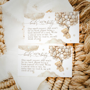 Teddy Bear with Balloons Neutral Baby Shower  Enclosure Card