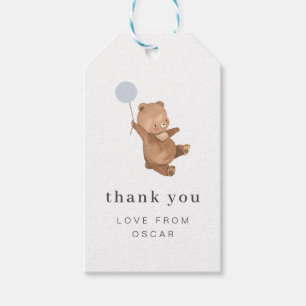 Teddy Bear with Blue Balloon Gift Tag