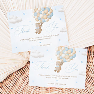 Teddy Bear with Blue Balloons Thank You Card