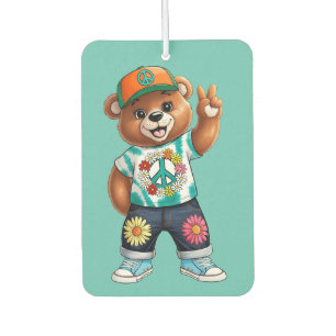 Teddy Bear with casual peaceful outfit 1 Car Air Freshener