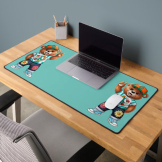 Teddy Bear with casual peaceful outfit 1 Desk Mat