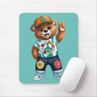 Teddy Bear with casual peaceful outfit 1 Mouse Pad