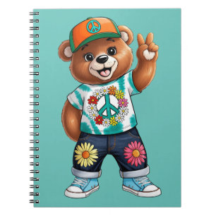 Teddy Bear with casual peaceful outfit 1 Notebook