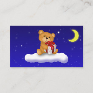 Teddy Bear with Gift - Diapers Raffle Ticket Enclosure Card