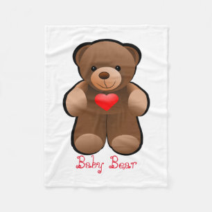 Teddy Bear With Heart Fleece Blanket