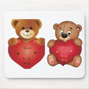 Teddy Bear With Heart -Sweet Teddy Bear with Heart Mouse Pad