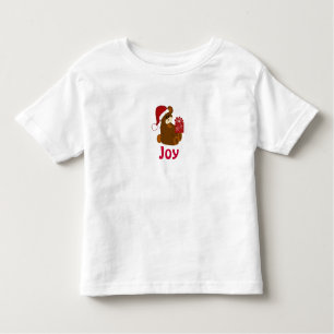 Teddy Bear with Holiday Present  - Joy Toddler T-Shirt