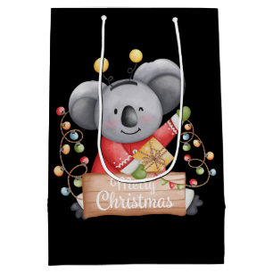 Teddy bear with many Christmas presents Medium Gift Bag