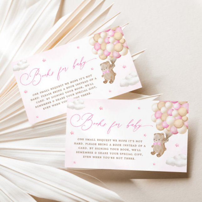 Teddy Bear with Pink Balloons Book Request Enclosure Card (Creator Uploaded)