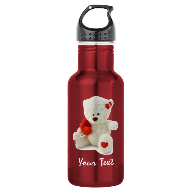 Teddy Bear with Red Hearts Liberty Bottle (Front)