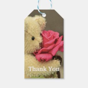 Teddy Bear With Rose Favour Tag