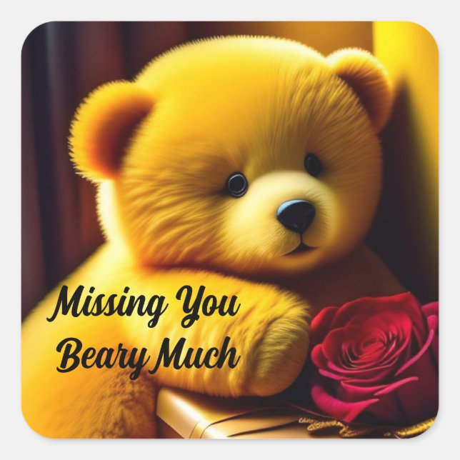 Teddy Bear With Rose Sticker (Front)