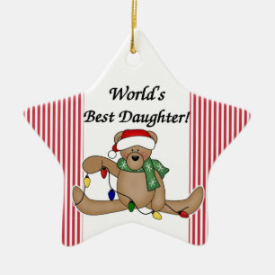 Teddy Bear World's Best Daughter Ornament