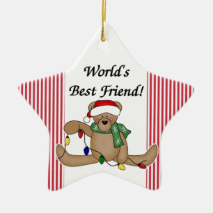 Teddy Bear World's Best Friend Ornament