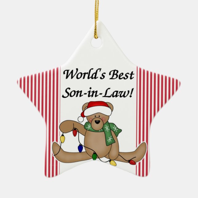 Teddy Bear World's Best Son-In-Law Ornament (Front)