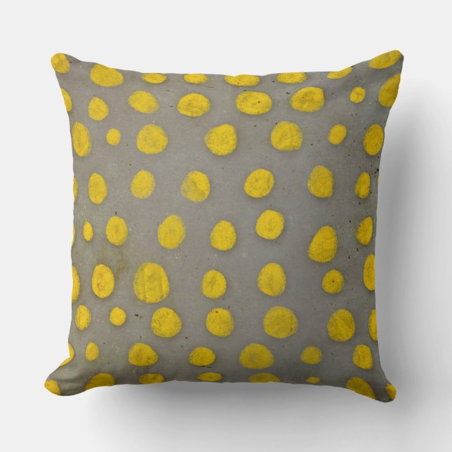 Teddy Bear / Yellow Polka Dots Cushion (Front)