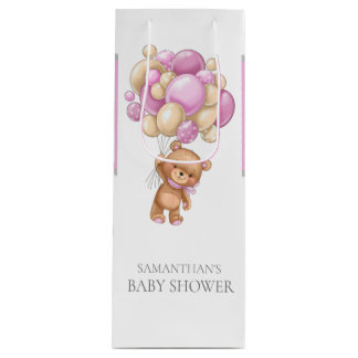 Teddy Bearly Wait BABY SHOWER Wine Gift Bag