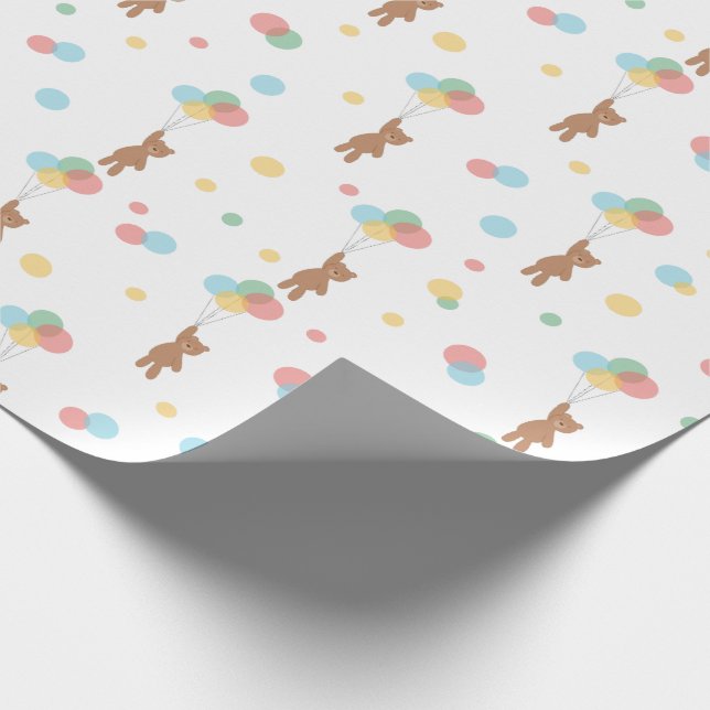 Teddy Bears and Balloons Wrapping Paper (Corner)