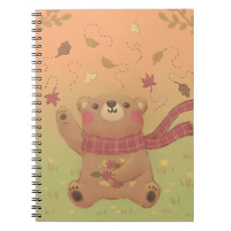 Teddy Bear's Autumn Fall Leaves Notebook