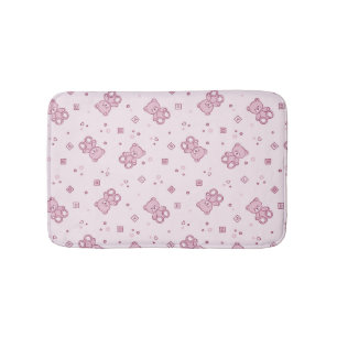 Teddy bears background Pink Bath Mat