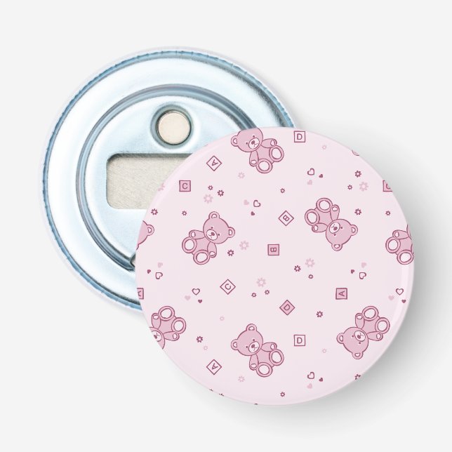 Teddy bears background Pink Bottle Opener (Front)