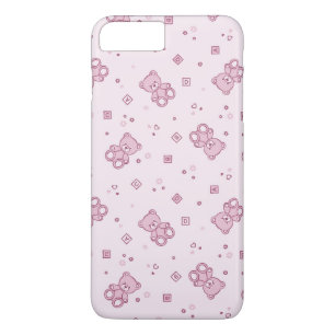 Teddy bears background Pink iPhone 8 Plus/7 Plus Case