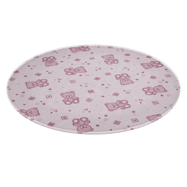 Teddy bears background Pink Cutting Board (Corner)