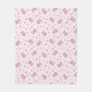 Teddy bears background Pink Fleece Blanket