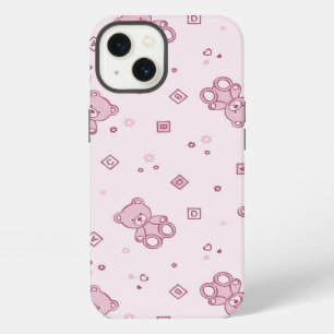 Teddy bears background Pink iPhone 13 Case