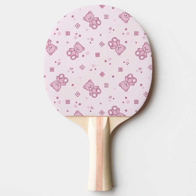 Teddy bears background Pink Ping Pong Paddle (Front)