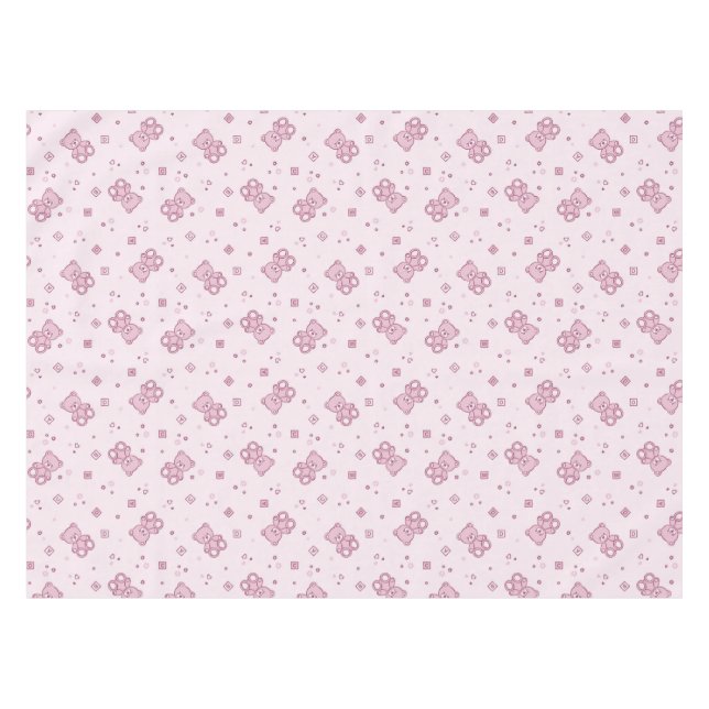 Teddy bears background Pink Tablecloth (Front (Horizontal))