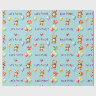  Teddy bears, balloons, and candies by Natasha Us  Wrapping Paper