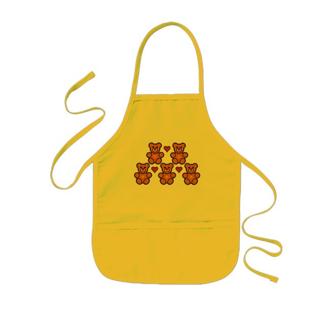 Teddy Bears bib / apron - choose style & colour (Front)