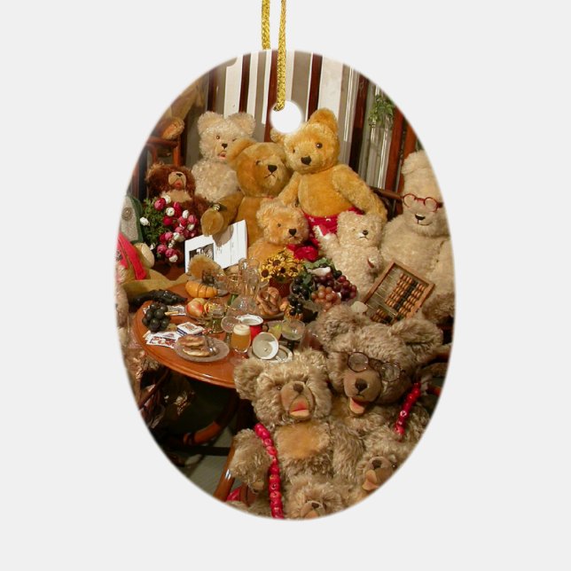Teddy Bears Collectors Paradise Ceramic Tree Decoration (Back)