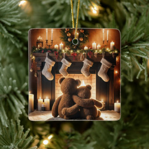 Teddy Bears First Christmas Together Ceramic Ornament