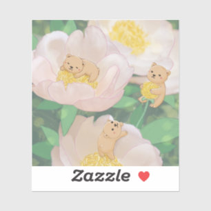 Teddy Bears & Flowers Illustration