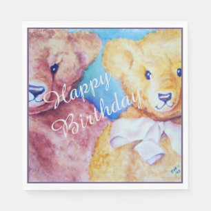 Teddy Bears Happy Birthday Party Celebration Napkin