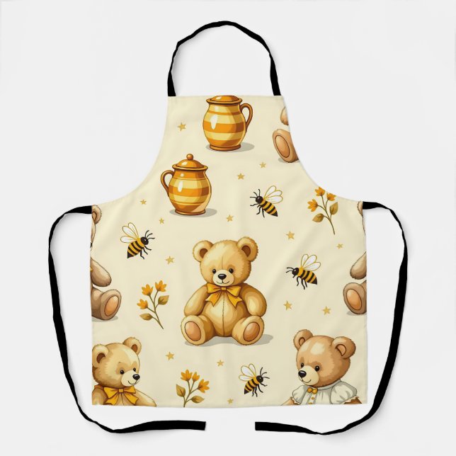 Teddy Bears Honey Bees Nursery Pattern Apron (Front)